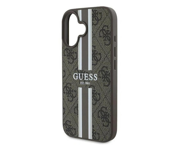 Guess 4G Printed Stripes do iPhone 16 Plus brązowy - 1279154 - zdjęcie 2